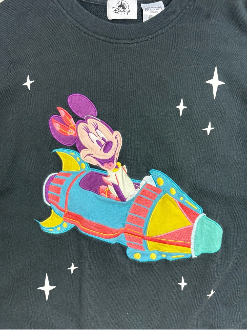 Disney Black Graphic Crewneck Sweater with Colorful Rocket Motif - Picture 2 of 7